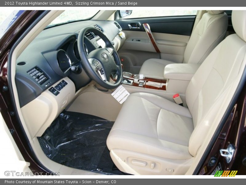 Sizzling Crimson Mica / Sand Beige 2012 Toyota Highlander Limited 4WD