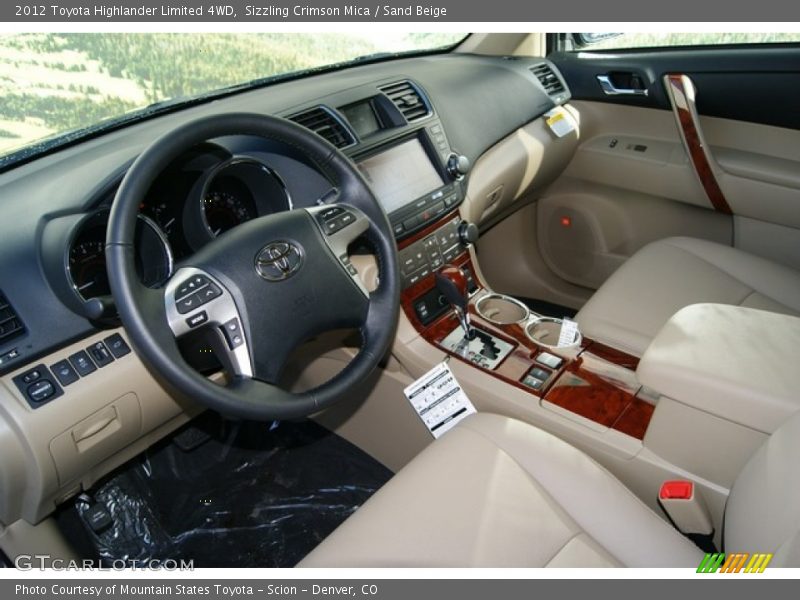 Sizzling Crimson Mica / Sand Beige 2012 Toyota Highlander Limited 4WD