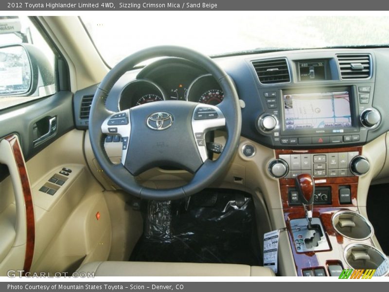 Sizzling Crimson Mica / Sand Beige 2012 Toyota Highlander Limited 4WD