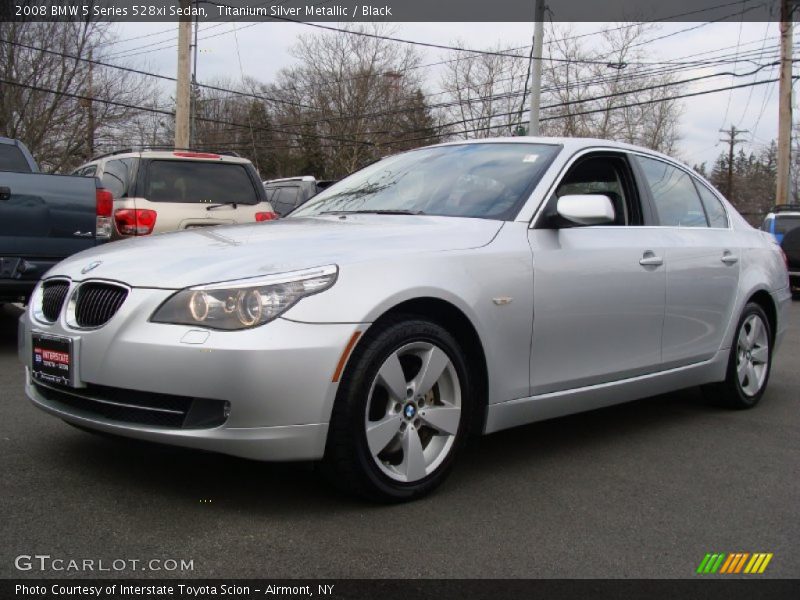 Titanium Silver Metallic / Black 2008 BMW 5 Series 528xi Sedan