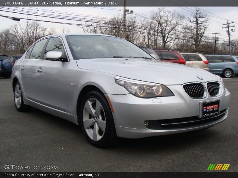 Titanium Silver Metallic / Black 2008 BMW 5 Series 528xi Sedan