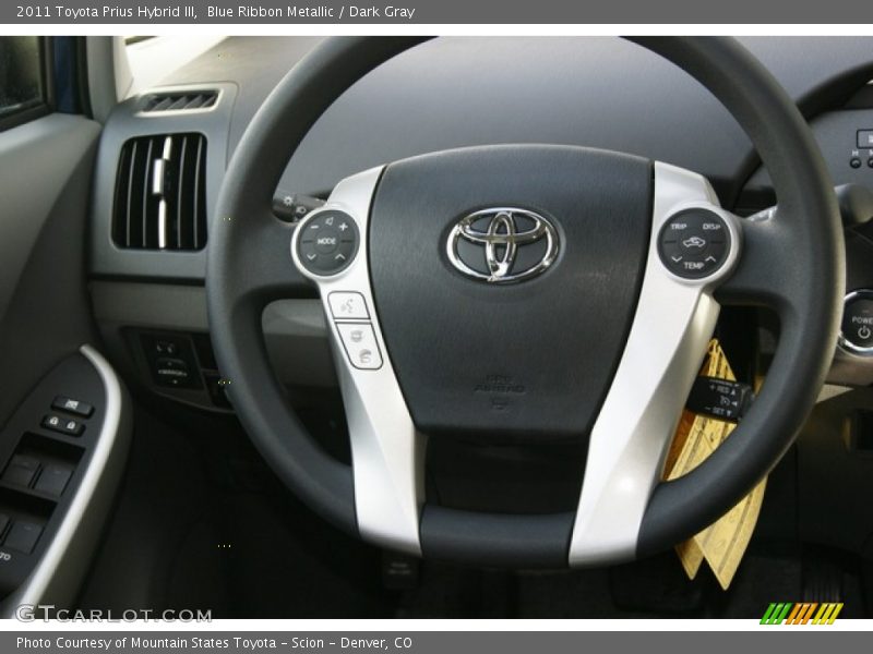 Blue Ribbon Metallic / Dark Gray 2011 Toyota Prius Hybrid III