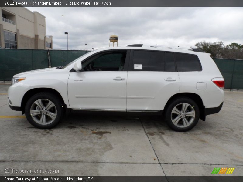 Blizzard White Pearl / Ash 2012 Toyota Highlander Limited