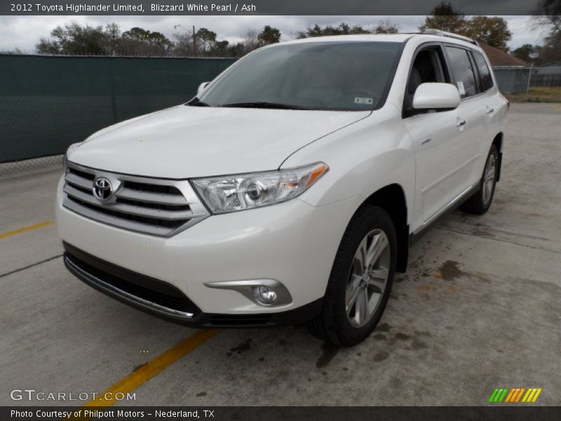 Blizzard White Pearl / Ash 2012 Toyota Highlander Limited