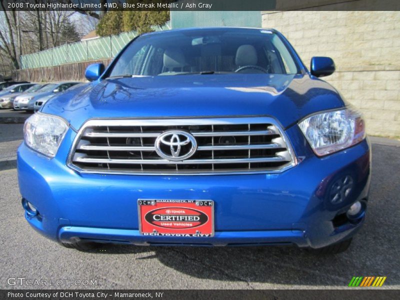 Blue Streak Metallic / Ash Gray 2008 Toyota Highlander Limited 4WD