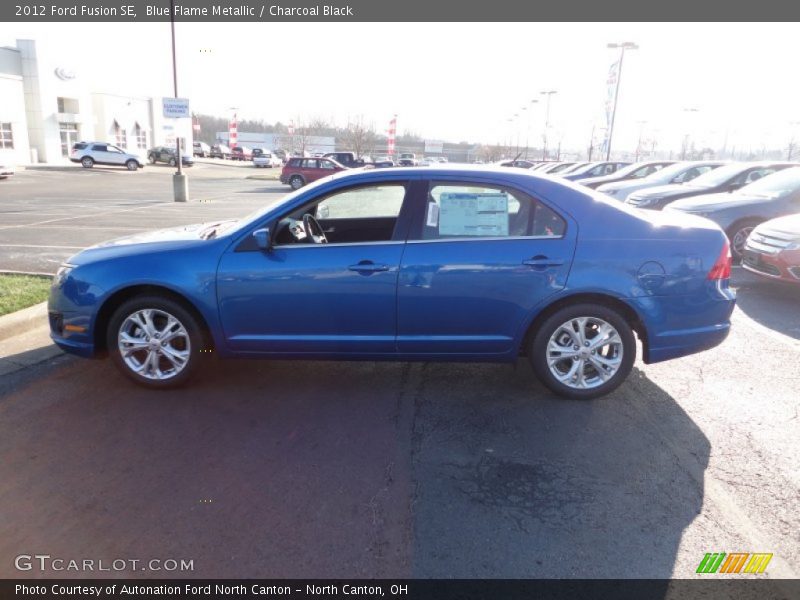 Blue Flame Metallic / Charcoal Black 2012 Ford Fusion SE
