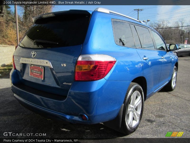 Blue Streak Metallic / Ash Gray 2008 Toyota Highlander Limited 4WD