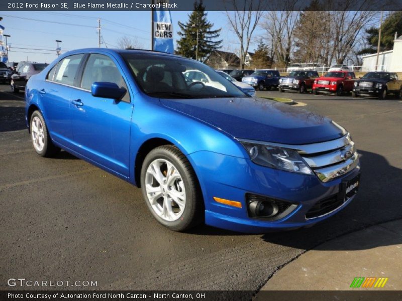 Blue Flame Metallic / Charcoal Black 2012 Ford Fusion SE