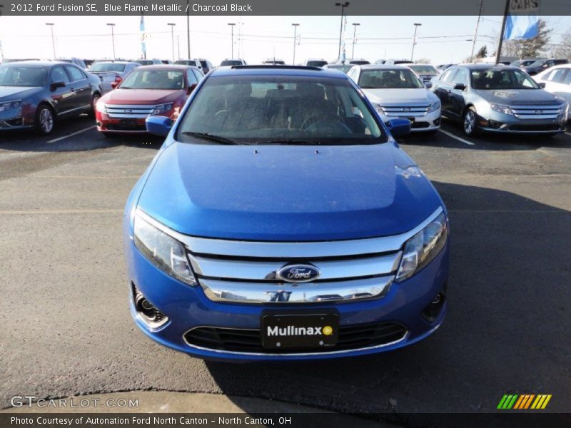 Blue Flame Metallic / Charcoal Black 2012 Ford Fusion SE