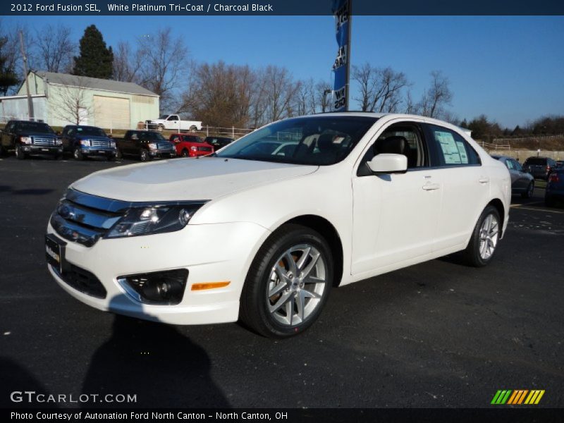 White Platinum Tri-Coat / Charcoal Black 2012 Ford Fusion SEL