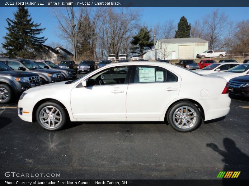 White Platinum Tri-Coat / Charcoal Black 2012 Ford Fusion SEL