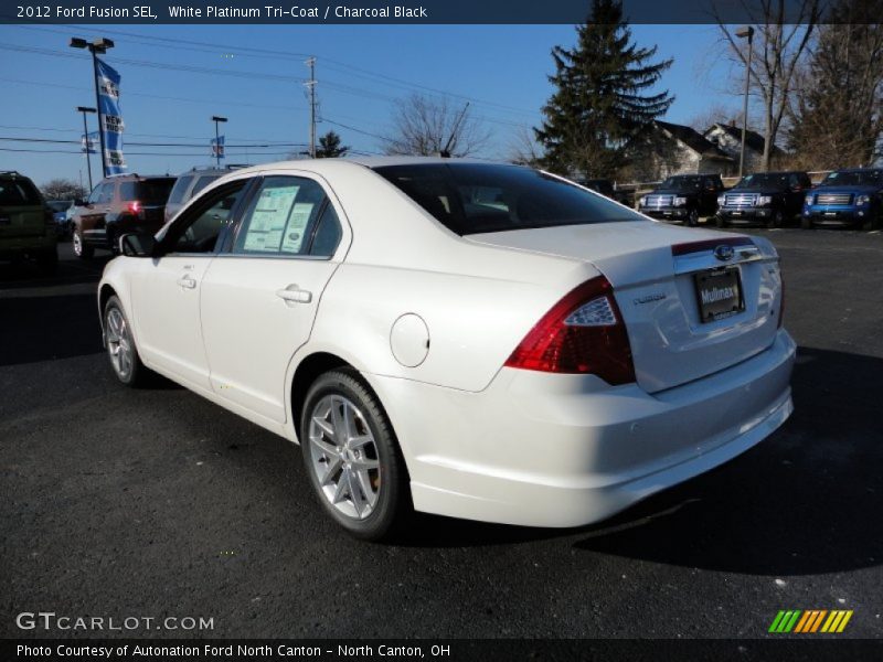White Platinum Tri-Coat / Charcoal Black 2012 Ford Fusion SEL
