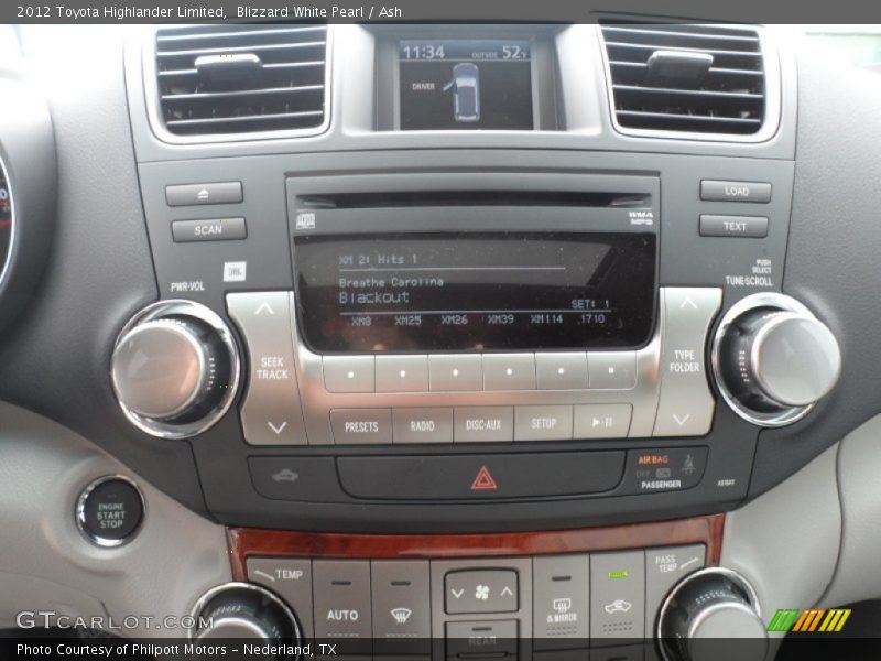 Blizzard White Pearl / Ash 2012 Toyota Highlander Limited