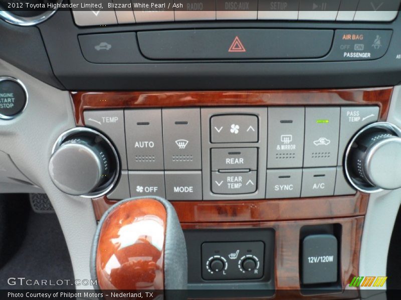 Blizzard White Pearl / Ash 2012 Toyota Highlander Limited