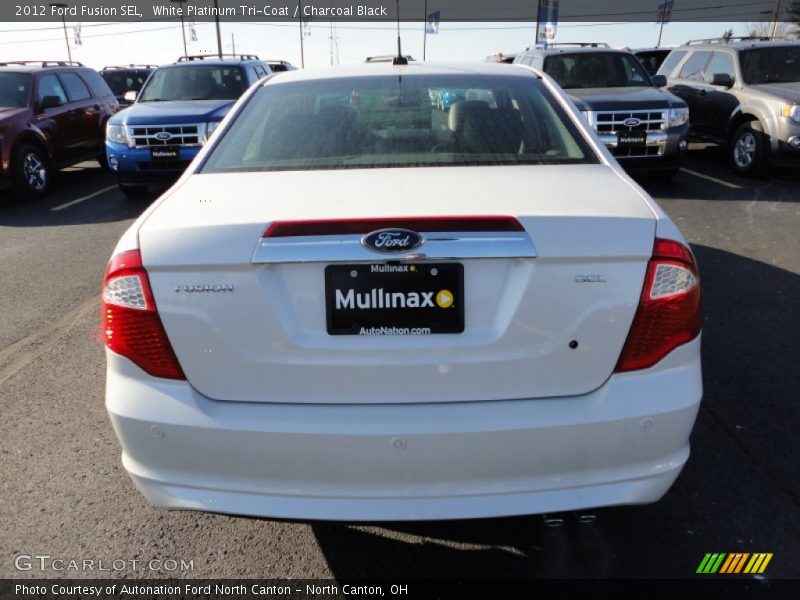 White Platinum Tri-Coat / Charcoal Black 2012 Ford Fusion SEL