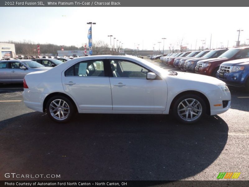 White Platinum Tri-Coat / Charcoal Black 2012 Ford Fusion SEL