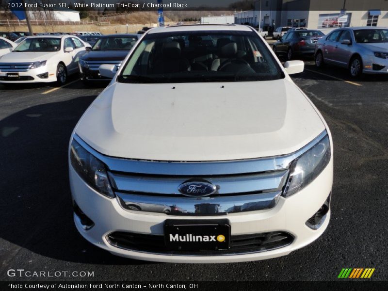 White Platinum Tri-Coat / Charcoal Black 2012 Ford Fusion SEL