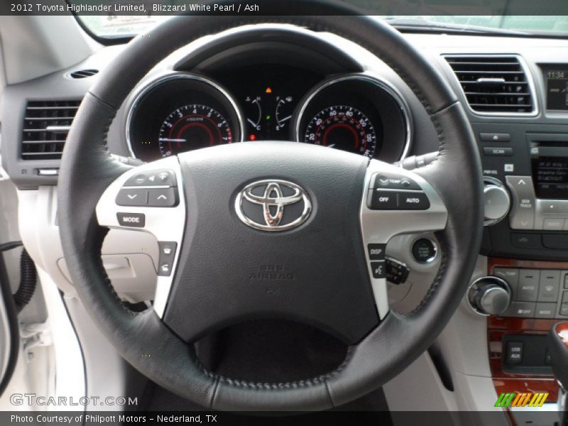 Blizzard White Pearl / Ash 2012 Toyota Highlander Limited