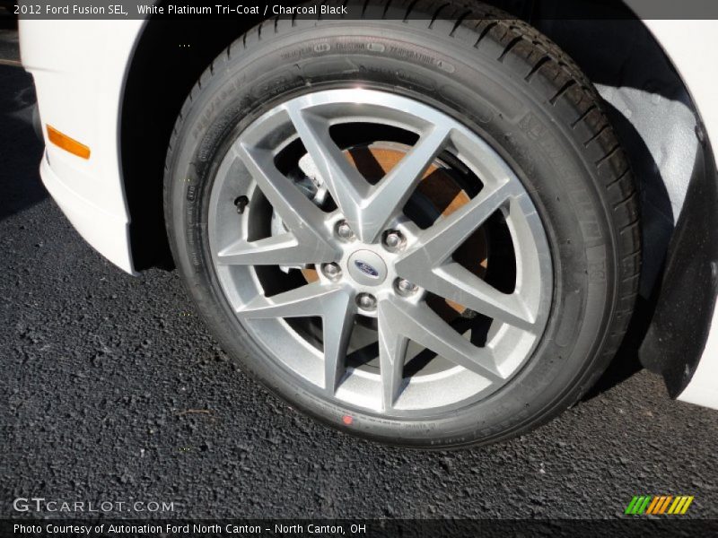 White Platinum Tri-Coat / Charcoal Black 2012 Ford Fusion SEL