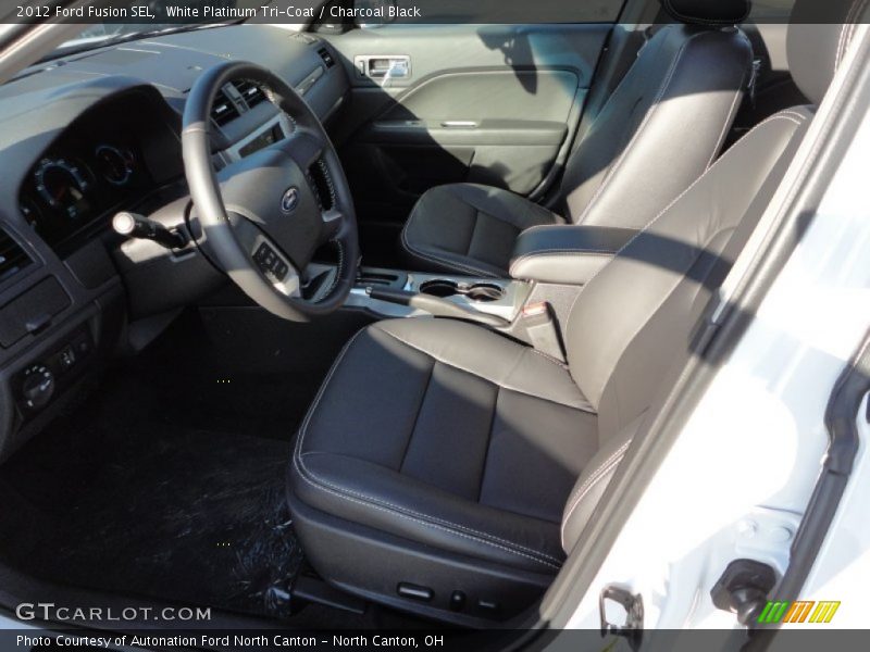 White Platinum Tri-Coat / Charcoal Black 2012 Ford Fusion SEL