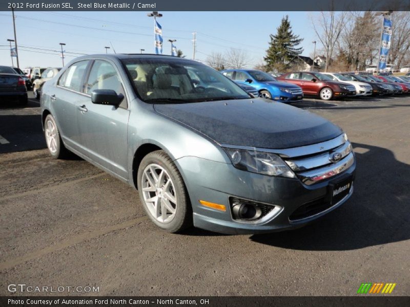 Steel Blue Metallic / Camel 2012 Ford Fusion SEL