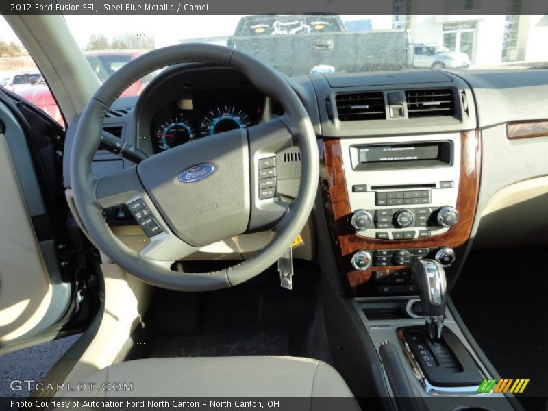 Steel Blue Metallic / Camel 2012 Ford Fusion SEL