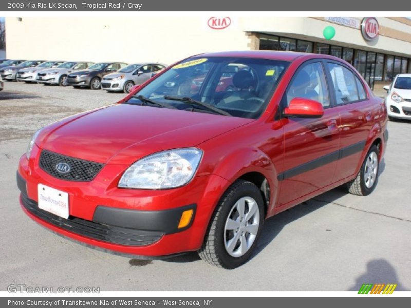 Tropical Red / Gray 2009 Kia Rio LX Sedan