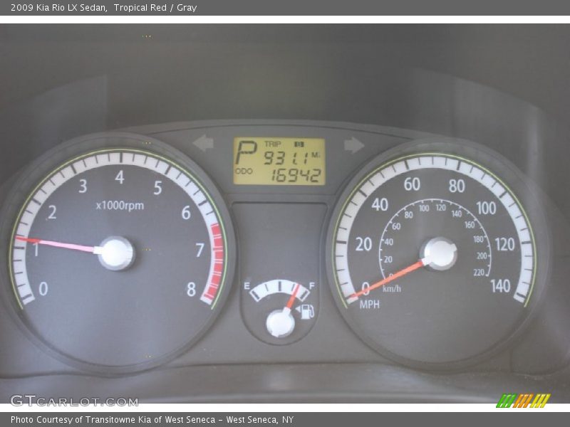 Tropical Red / Gray 2009 Kia Rio LX Sedan