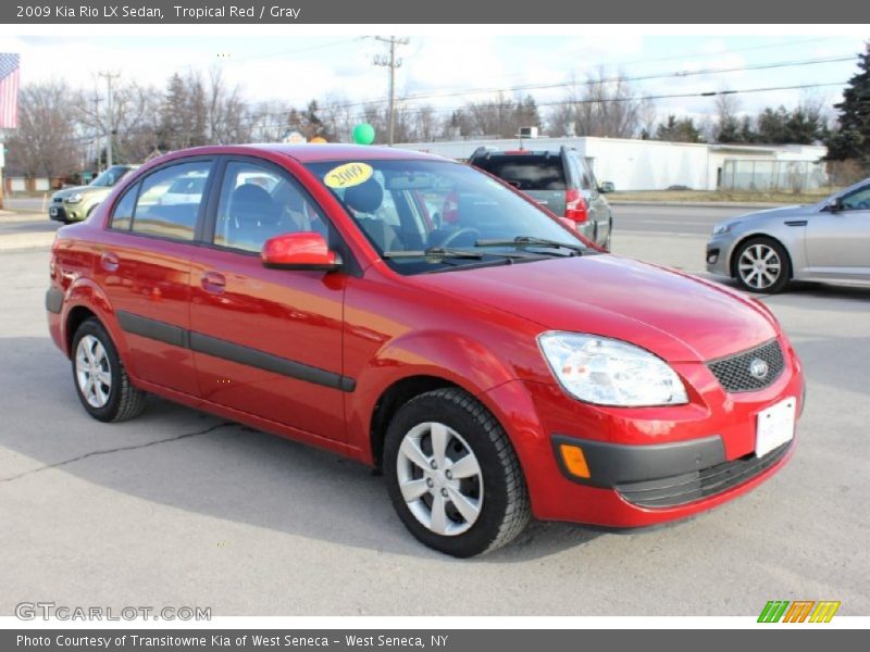Tropical Red / Gray 2009 Kia Rio LX Sedan