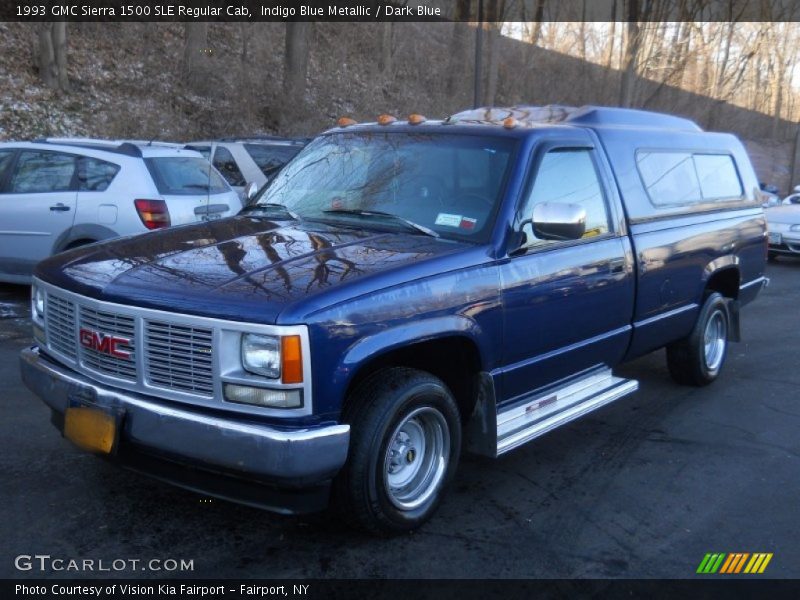Indigo Blue Metallic / Dark Blue 1993 GMC Sierra 1500 SLE Regular Cab