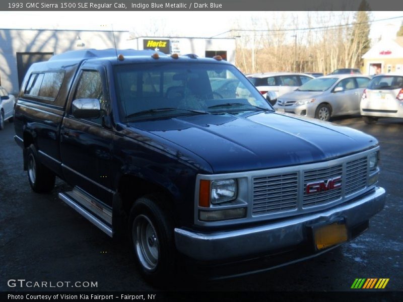 Indigo Blue Metallic / Dark Blue 1993 GMC Sierra 1500 SLE Regular Cab