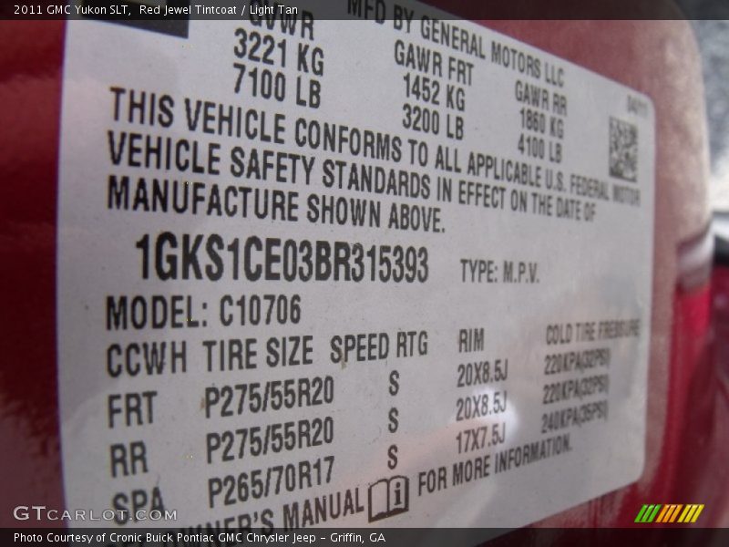 Red Jewel Tintcoat / Light Tan 2011 GMC Yukon SLT