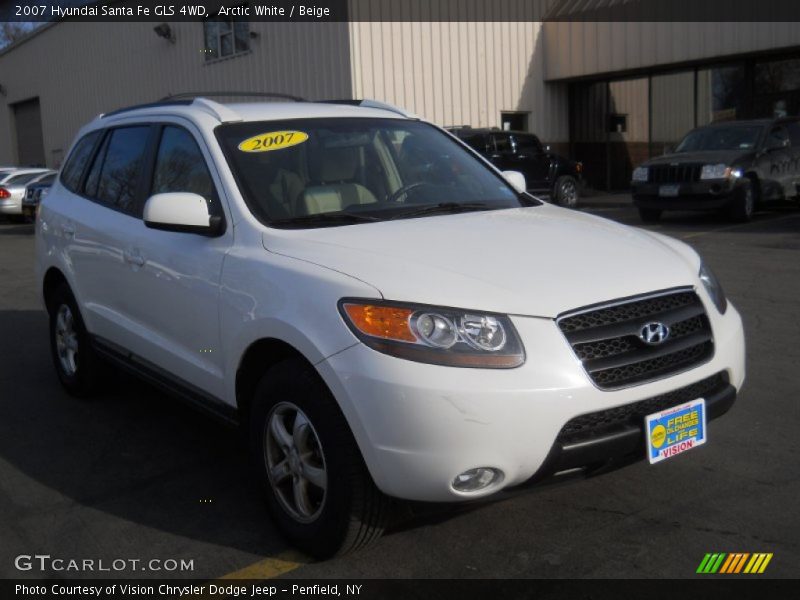 Arctic White / Beige 2007 Hyundai Santa Fe GLS 4WD