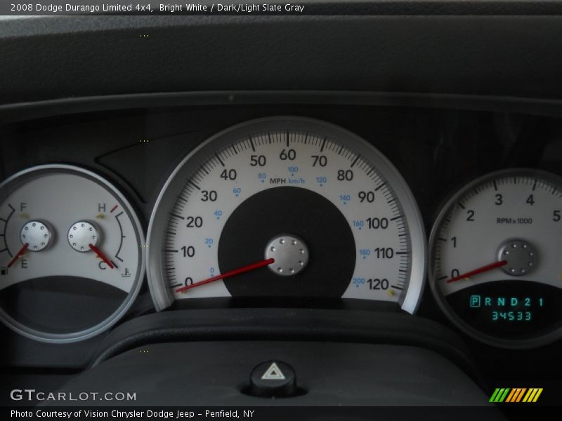 Bright White / Dark/Light Slate Gray 2008 Dodge Durango Limited 4x4