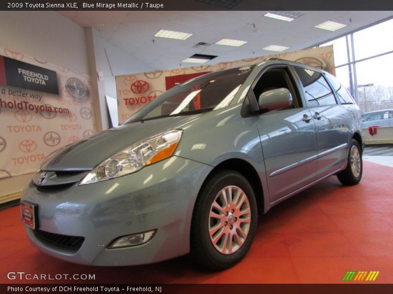 Blue Mirage Metallic / Taupe 2009 Toyota Sienna XLE
