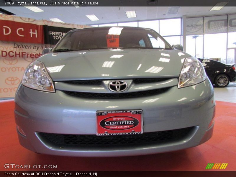 Blue Mirage Metallic / Taupe 2009 Toyota Sienna XLE