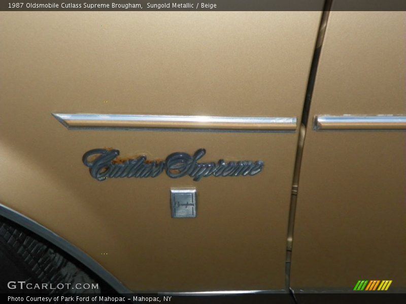 Sungold Metallic / Beige 1987 Oldsmobile Cutlass Supreme Brougham