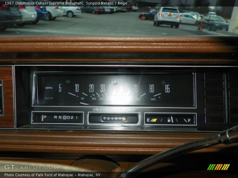 Sungold Metallic / Beige 1987 Oldsmobile Cutlass Supreme Brougham