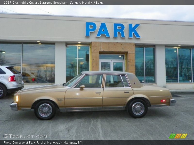 Sungold Metallic / Beige 1987 Oldsmobile Cutlass Supreme Brougham