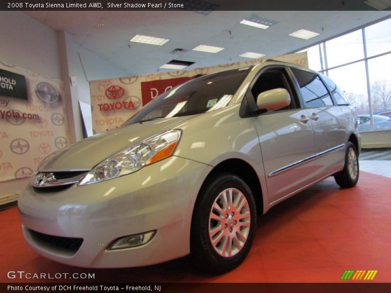 Silver Shadow Pearl / Stone 2008 Toyota Sienna Limited AWD