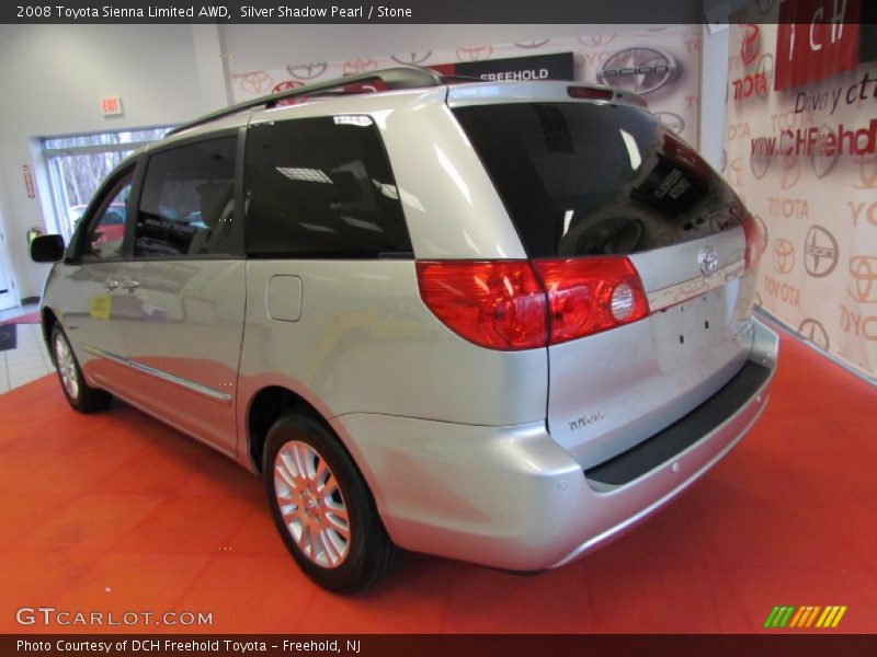 Silver Shadow Pearl / Stone 2008 Toyota Sienna Limited AWD