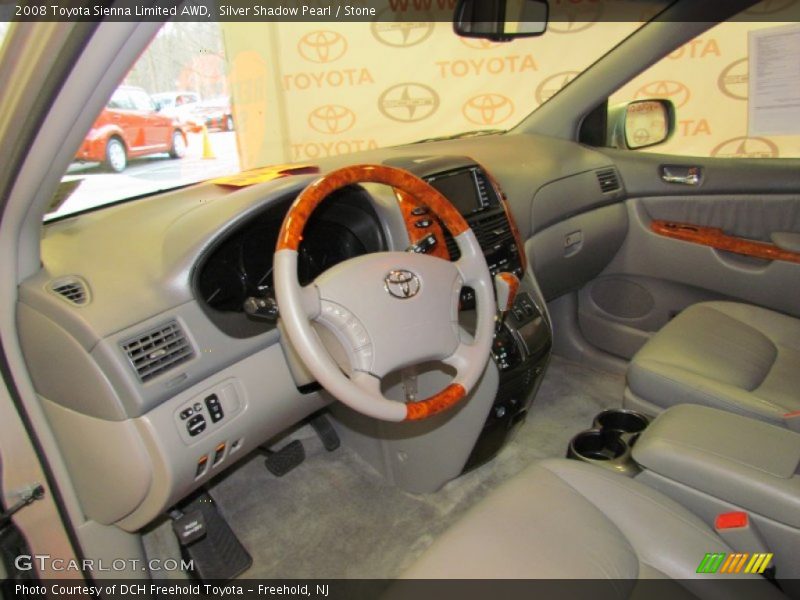 Silver Shadow Pearl / Stone 2008 Toyota Sienna Limited AWD