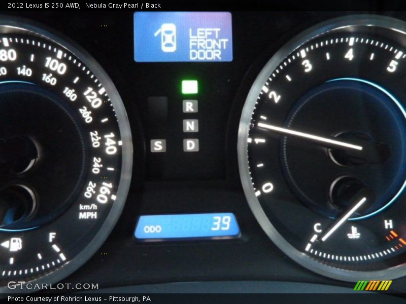 Nebula Gray Pearl / Black 2012 Lexus IS 250 AWD
