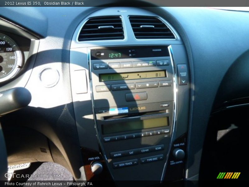 Obsidian Black / Black 2012 Lexus ES 350