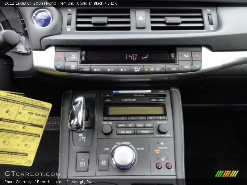 Controls of 2012 CT 200h Hybrid Premium