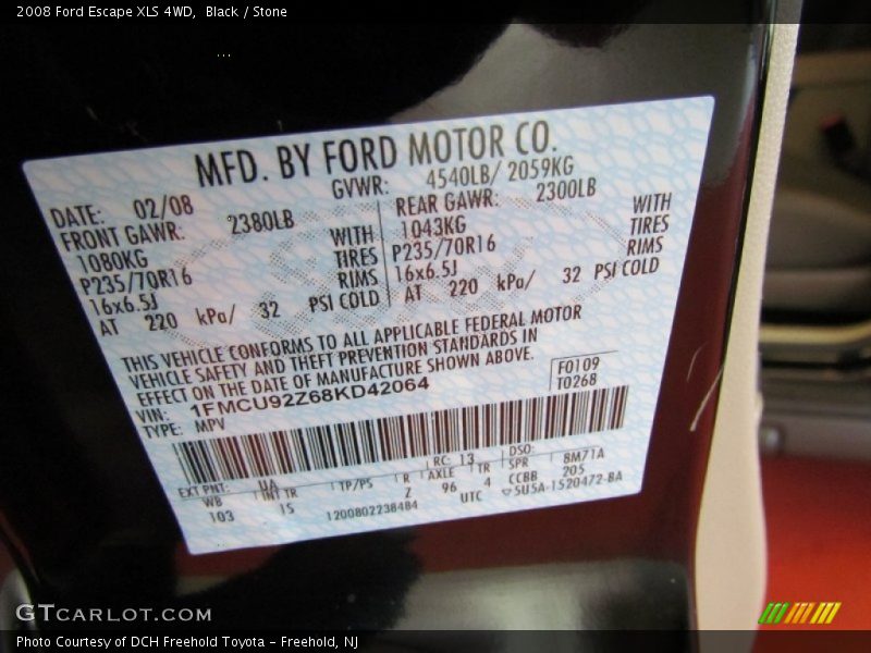 Black / Stone 2008 Ford Escape XLS 4WD