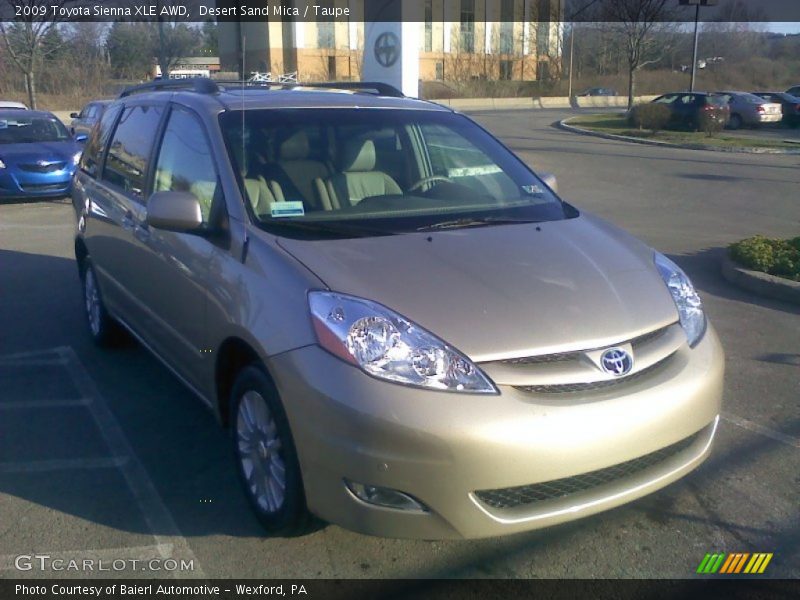 Desert Sand Mica / Taupe 2009 Toyota Sienna XLE AWD