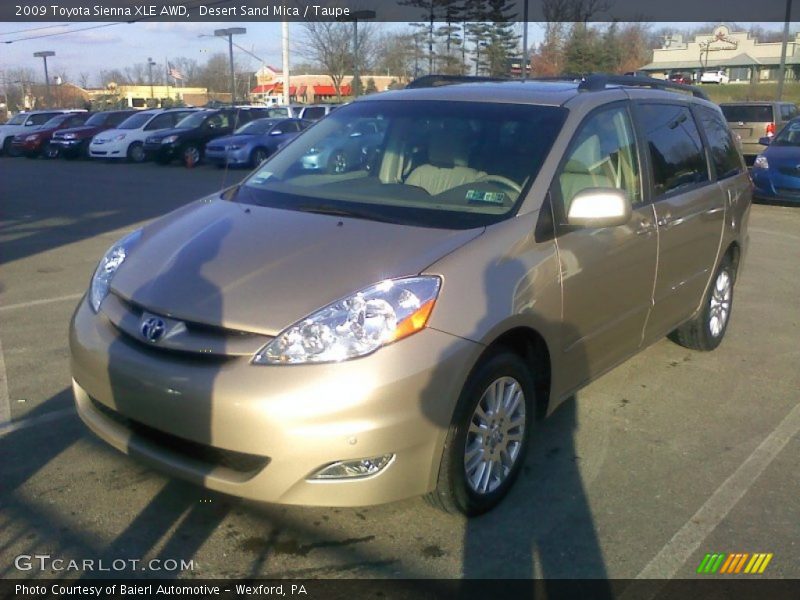 Desert Sand Mica / Taupe 2009 Toyota Sienna XLE AWD