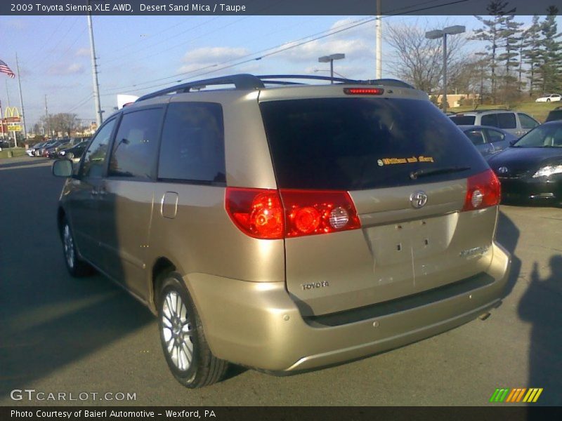 Desert Sand Mica / Taupe 2009 Toyota Sienna XLE AWD