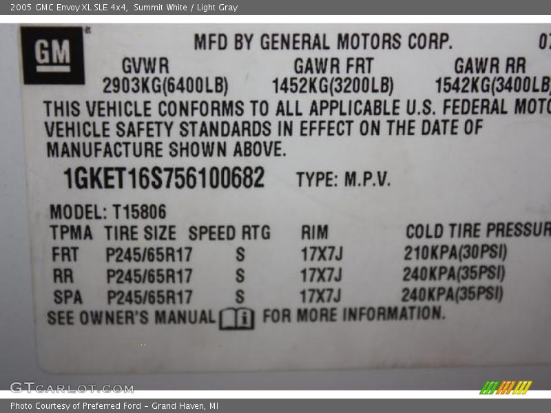 Summit White / Light Gray 2005 GMC Envoy XL SLE 4x4